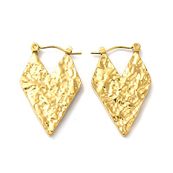 Golden Ion Plating(IP) 304 Stainless Steel Heart Hoop Earrings for Women, Golden, 31.5x19x3mm, Pin: 0.7mm