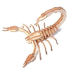 Scorpion Insecto 3d rompecabezas de madera simulación animal ensamblaje, diy modelo de juguete, para niños y adultos, escorpión, producto terminado: 17x17x17 cm