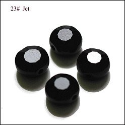 Black Imitation Austrian Crystal Beads, Grade AAA, Faceted, Flat Round, Black, 8x4mm, Hole: 0.9~1mm