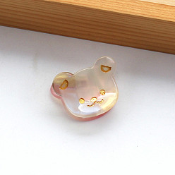Old Lace Cellulose Acetate(Resin) Claw Hair Clips, Cartoon Bear Shape Barrettes for Women Girls, Old Lace, 20x28mm
