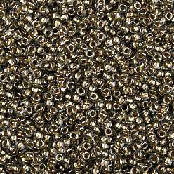 (993) Gilt Lined Black Diamond Toho perles de rocaille rondes, perles de rocaille japonais, (993) diamant noir doublé d'or, 11/0, 2.2mm, Trou: 0.8mm, environ5555 pcs / 50 g