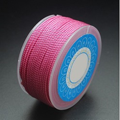 Rose Nacré Cordes en nylon rondes, cordes de milan / cordes torsadées, perle rose, 1.5mm, environ 25.15 yards (23m)/rouleau