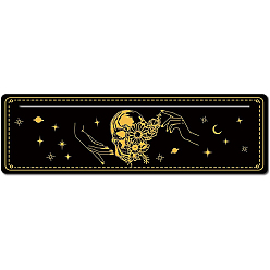 Skull Porte-cartes de tarot en bois, fournitures de sorcellerie, rectangle, crane, 76.2x254mm