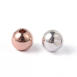 Color mezclado Redondas 202 perlas de acero inoxidable, color mezclado, 5x4.5 mm, agujero: 1.5 mm