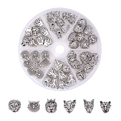 Античное Серебро Подвески из сплава элитного тибетского стиля pandahall, животное, античное серебро, 80x20 мм, 48 шт / коробка
