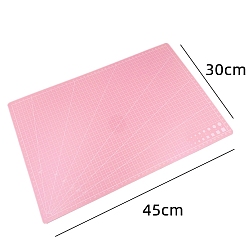 Pink Tapis de découpe en plastique pvc double face, rectangle, pour outils en céramique et argile, rectangle, rose, 45x30 cm