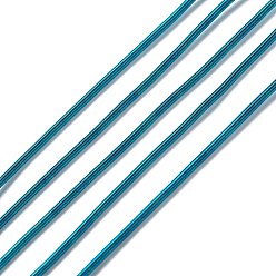 Teal French Wire Gimp Wire, Flexible Round Copper Wire, Metallic Thread for Embroidery Projects and Jewelry Making, Teal, 18 Gauge(1mm), 10g/bag