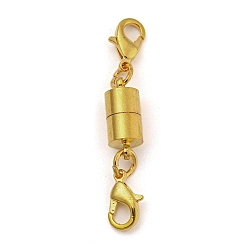 Golden Brass Magnetic Clasps, with Lobster Claw Clasps, Column, Golden, 17x7mm