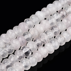 Quartz Rose Naturel a augmenté de brins de perles de quartz, facette, rondelle, 6x4mm, Trou: 1mm