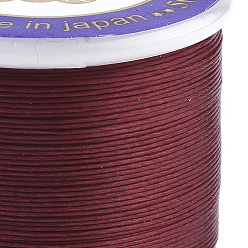 Dark Red Nylon 66 Coated Beading Threads for Seed Beads, Dark Red, 0.1mm, about 54.68 yards(50m)/roll
