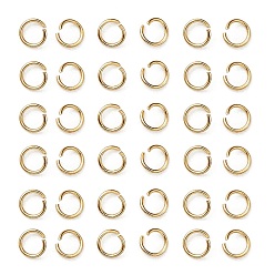 Настоящее золото 18K 304 кольца прыжок из нержавеющей стали, открытые кольца прыжок, реальный 18 k позолоченный, 26 датчик, 3x0.4 мм