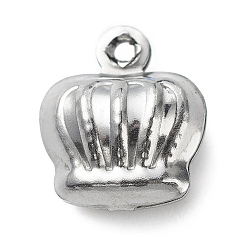 Stainless Steel Color 304 Stainless Steel Pendants, Crown Charms, Stainless Steel Color, 11x9.5x5.5mm, Hole: 1mm