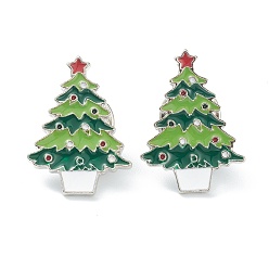 Разноцветный Рождественские тематические броши из сплава с эмалью, эмалевый штифт, со сцеплениями, рождественская елка, красочный, 26x19x9.5 мм, штифты : 1 мм