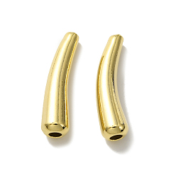 Real 24K Gold Plated Brass Tube Beads, Lead Free & Cadmium Free, Real 24K Gold Plated, 19.5x5mm, Hole: 1.4~2mm