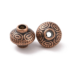 Red Copper Tibetan Style Alloy Spacer Beads, Cadmium Free & Nickel Free & Lead Free, Red Copper, 5.4x6.3mm, Hole: 1mm