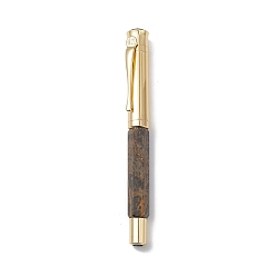 Other Jasper Natural Coffee Jasper Brass Pens, Reiki Energy Fountain Pen, with Pen Case, Office & School Supplies, 142x19x14mm