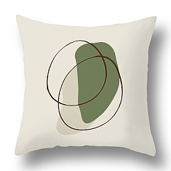 Oval Housses de coussin en polyester abstraites, série verte, style nordique, géométrie, Housse de coussin, pour canapé canapé-lit, carrée, ovale, 440x440mm