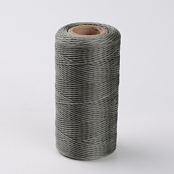 Gray Flat Waxed Polyester Cords, Gray, 1x0.3mm, about 284.33 yards(260m)/roll