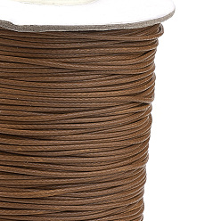 Brun Saddle Coréen cordon ciré, polyester cordon, selle marron, 1 mm, environ 85 mètres / rouleau