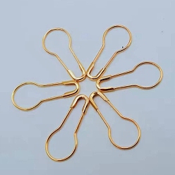 Goldenrod Iron Safety Pins, Calabash/Gourd Pin, Bulb Pin, Sewing Tool, Goldenrod, 22x10x1.5mm, about 1000pcs/bag