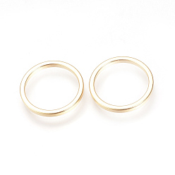 Real 18K Gold Plated Brass Linking Rings, Nickel Free, Real 18K Gold Plated, Ring, Golden, 15x1mm