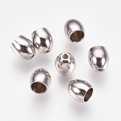 Stainless Steel Color 201 Stainless Steel Cord Ends, End Caps, Stainless Steel Color, 6.5x6mm, Hole: 1.2mm, Inner Diameter: 4mm