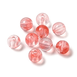 Tomato Transparent Acrylic Beads, Round, Tomato, 9.5mm, Hole: 2mm, 940pcs/500g