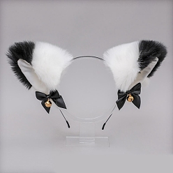 Negro Cosplay de anime con banda para la cabeza con orejas de gato esponjoso, cintas japonesas para la cabeza de lolita, accesorios para el cabello para fiestas de niñas, negro, 250 mm