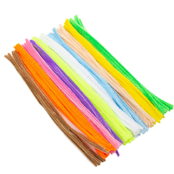 Mixed Color DIY Plush Sticks, Chenille Stems, Pipe Cleaners, Kid Craft Material, Mixed Color, 300mm, 100pcs/bag