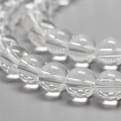 Quartz Crystal Grade A Natural Quartz Crystal Beads Strands, Rock Crystal Beads, Round, 6mm, Hole: 1mm, about 78pcs/strand, 15.7 inch