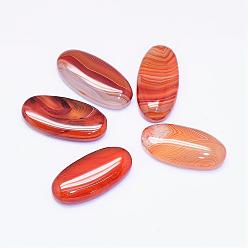 Cornaline Agate rouge naturel / cabochon cornalien, ovale, 31x15x6mm