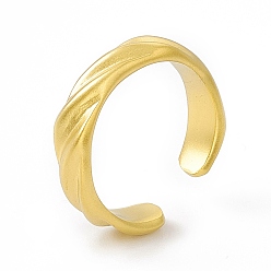 Mate Dorado Color Chapado iónico (ip) 304 anillo abierto de acero inoxidable para mujer, rondo, color dorado mate, tamaño de EE. UU. 5 3/4, 5 mm, diámetro interior: 16.3 mm