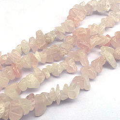 Rose Quartz Natural Rose Quartz Beads Strands, Nuggets, 5~8mm, Hole: 1mm, 31.50 inch(80cm)