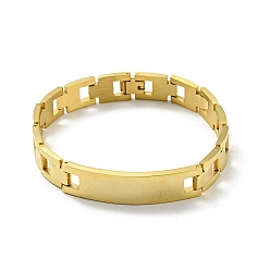 Golden Ion Plating(IP) 304 Stainless Steel Stackable Solide Link Chains Bracelet, Watch Band Bracelet for Men, Golden, 8-7/8 inch(22.5cm)