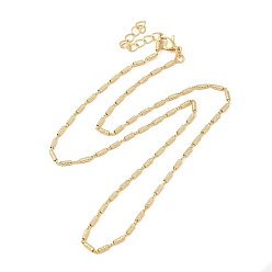 Real 18K Gold Plated Rack Plating Brass Column Link Chain Necklace for Women, Lead Free & Cadmium Free, Real 18K Gold Plated, 17.99 inch(45.7cm)