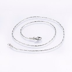 Stainless Steel Color 304 Stainless Steel Coreana Chain Necklaces, with Lobster Claw Clasps, Stainless Steel Color, 16.9 inch(43cm), 1.4mm