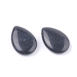 Obsidian Natural Black Obsidian Pendants, Teardrop, 25x18x7~8mm, Hole: 0.8mm