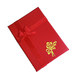 Red Red Pendant Necklaces Boxes with Ribbon, 7cmx5cmx1.5cm