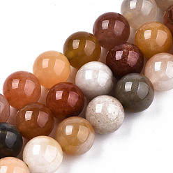 Other Jade Natural Jade Beads Strands, Round, 10mm, Hole: 1.2mm, about 37pcs/strand, 14.96 inch(38cm)