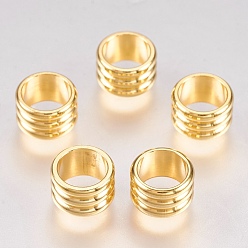 Real 18K Gold Plated 201 Stainless Steel Beads, Column, Real 18k Gold Plated, 8x5mm, Hole: 6mm