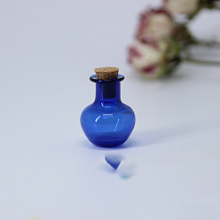 Средно-синий Орнамент из пробковых бутылок лэмпворк, пустые бутылки желаний, флаконы своими руками для подвесных украшений, светло-синий, 1.7x2.2 см