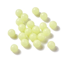 Зелено-Желтый Светящаяся стеклянная бусина конфетного цвета, светится в темноте, круглые, зеленый желтый, 6 мм, отверстие : 0.8 мм