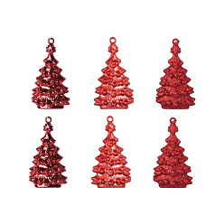 (123L) Белый крем непрозрачный блеск Пластиковые украшения на елку, елка висит украшения, для рождественской вечеринки подарок украшение дома, огнеупорный кирпич, 90 мм, 6 шт / пакет