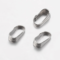 Stainless Steel Color 304 Stainless Steel Snap On Bails, Stainless Steel Color, 6x3x2mm, Hole: 2x5.5mm