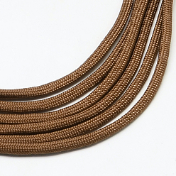 Brun Saddle 7 âmes intérieures cordes en polyester et spandex, couleur unie, pour la fabrication de bracelets en corde, selle marron, 4~5mm, environ 109.36 yards (100m)/paquet, 420~500g / bundle