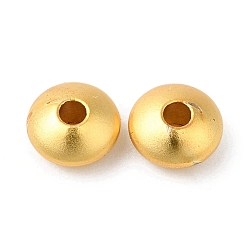 Matte Gold Color Brass Beads, Cadmium Free & Lead Free, Rondelle, Long-Lasting Plated, Matte Gold Color, 6x3mm, Hole: 2mm