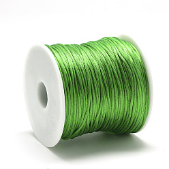 Lime Green Nylon Thread, Rattail Satin Cord, Lime Green, about 1mm, about 76.55 yards(70m)/roll