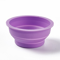 Medium Purple Portable Collapsible Watercolor Paint Brush Washing Water Cup, Foldable Painting Pen Cleaning Bucket, Pigment Mixing Cup, Medium Purple, 9.9x4.4cm, Inner Diameter: 8.65cm