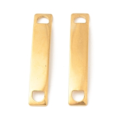 Golden Ion Plating(IP) 201 Stainless Steel Link Connectors, Rectangle, Golden, 39x7x1mm, Hole: 4.8mm