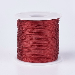 Rouge Fil métallique en polyester, rouge, 1mm, environ 100 m / rouleau (109.36 yards / rouleau)